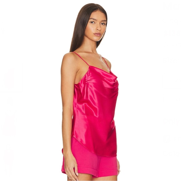 NEW CINQ A SEPT REVOLVE PINK SILK COWL NECK TOP - Picture 4 of 8